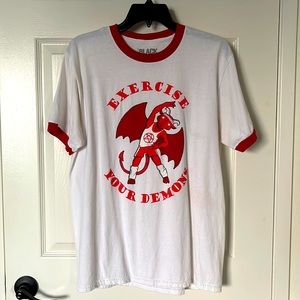 Exercise your demons, white T-shirt, black matter brand